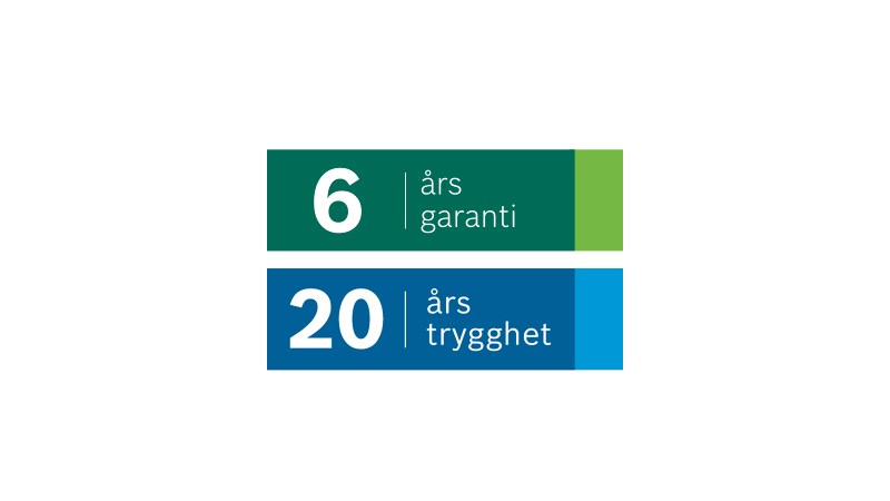 6 års garanti och totalt 20 års trygghet med MER-förskring för värmepumpar